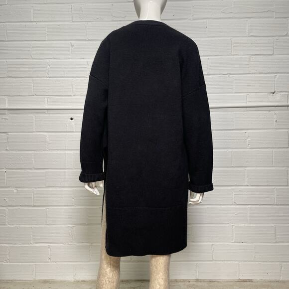Everlane Black Cashmere & Wool Blend Long Knit Cardigan Sweater, M/L - Picture 3 of 6